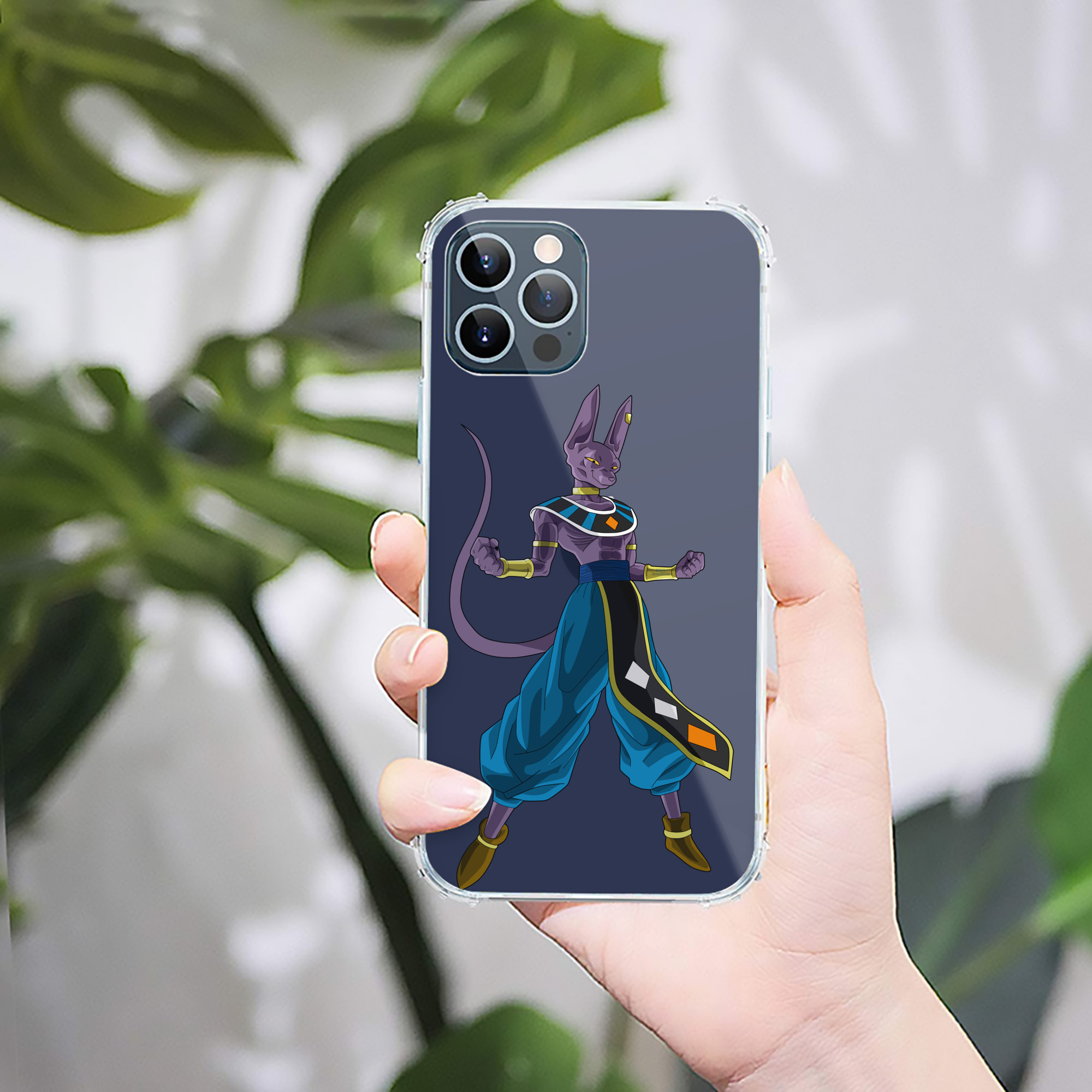 （画像用） ドラゴンボール ビルス 破壊神ビルス DRAGON BALL Beerus Birusu 【iPhone 12シリーズ対応】透明スマホケース（クリアソフトケース）